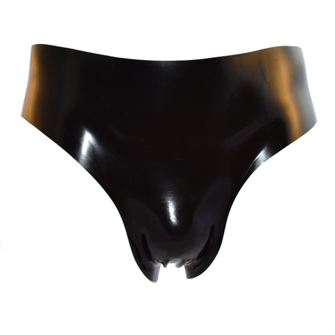 Rubberfashion Latex Slip - Latex Briefs Sexy Hot Pants High Cut with Bulge - Latex Underwear for Men