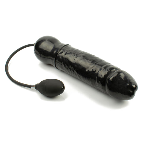 Rubberfashion Latex Anal Dildo - Plug aufblasbar extrem groß - realistischer Dildo XXXXL mit Pumpe für Frauen und Männer 33 x 7,1cm