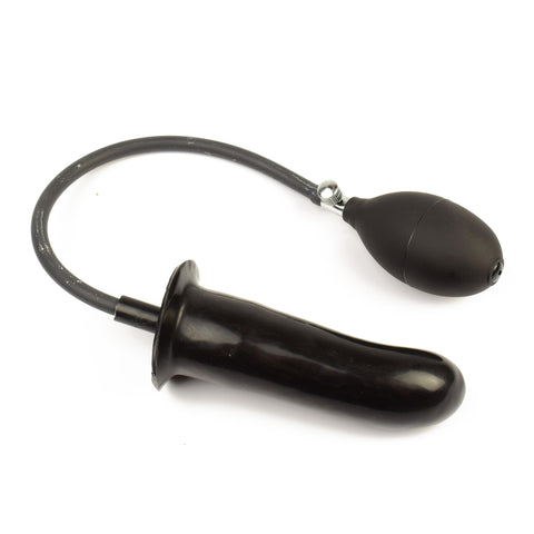 Rubberfashion Latex Dildo - G-Punkt kleiner Dildo glatt - aufblasbar mit Pumpe - Anal Plug für Frauen und Männer 13 x 4 cm