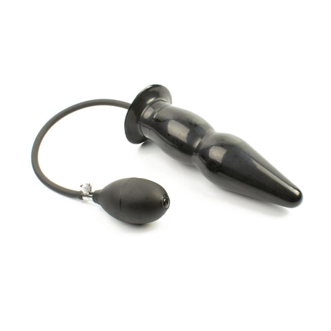 Rubberfashion Latex Butt Plug - Latex Analplug XXL - aufblasbar mit Pumpe für Frauen und Männer 20 x 6 cm