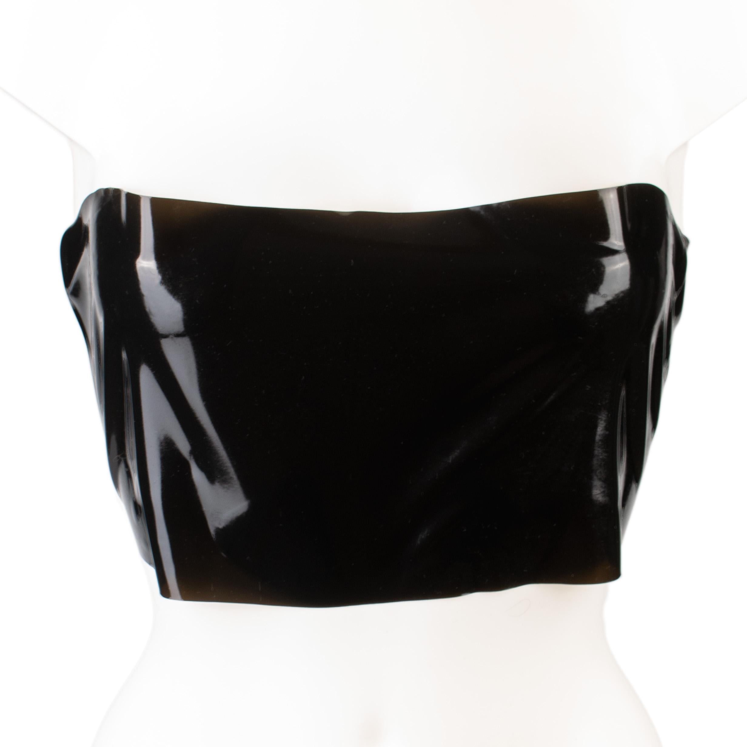 Rubberfashion Latex Top Short Sexy Latex Bustier Rubber Boobtube Or Snug Latex Skirt 8185