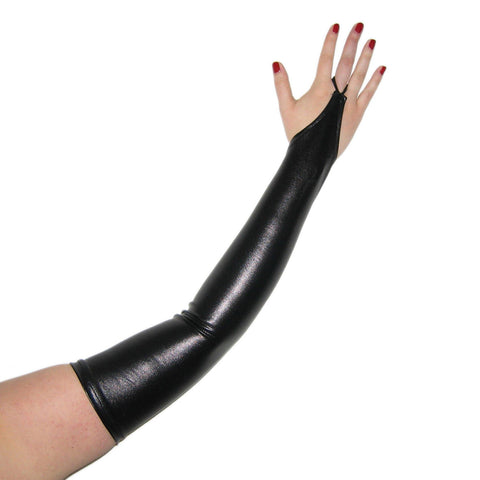 Rubberfashion Long Wetlook Gloves - Sexy Gothic Pair Gloves Up to the Upper Arm for Women and Men.