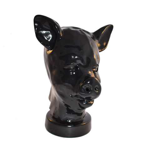 Rubberfashion Latex Mask - Latex Mask Pig - Openings for Nose Mouth and Eyes Zip Women and Men